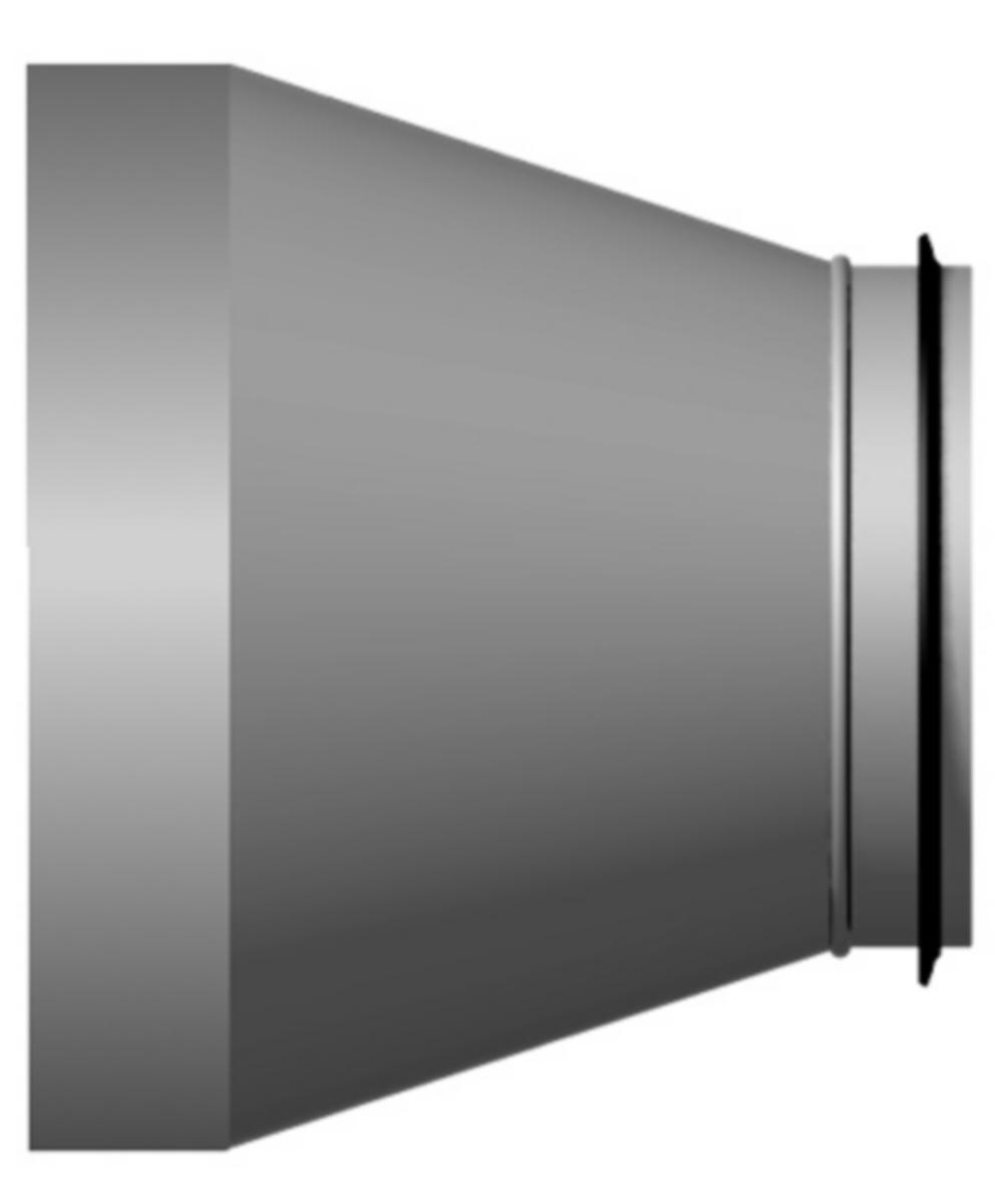 Dimensionsförändring - lång, BDEF-1, koncentrisk, (muff - nippel), FläktGroup - REDUCERING BDEF-1-080-063 KONCENT MN FLÄKTGROUP