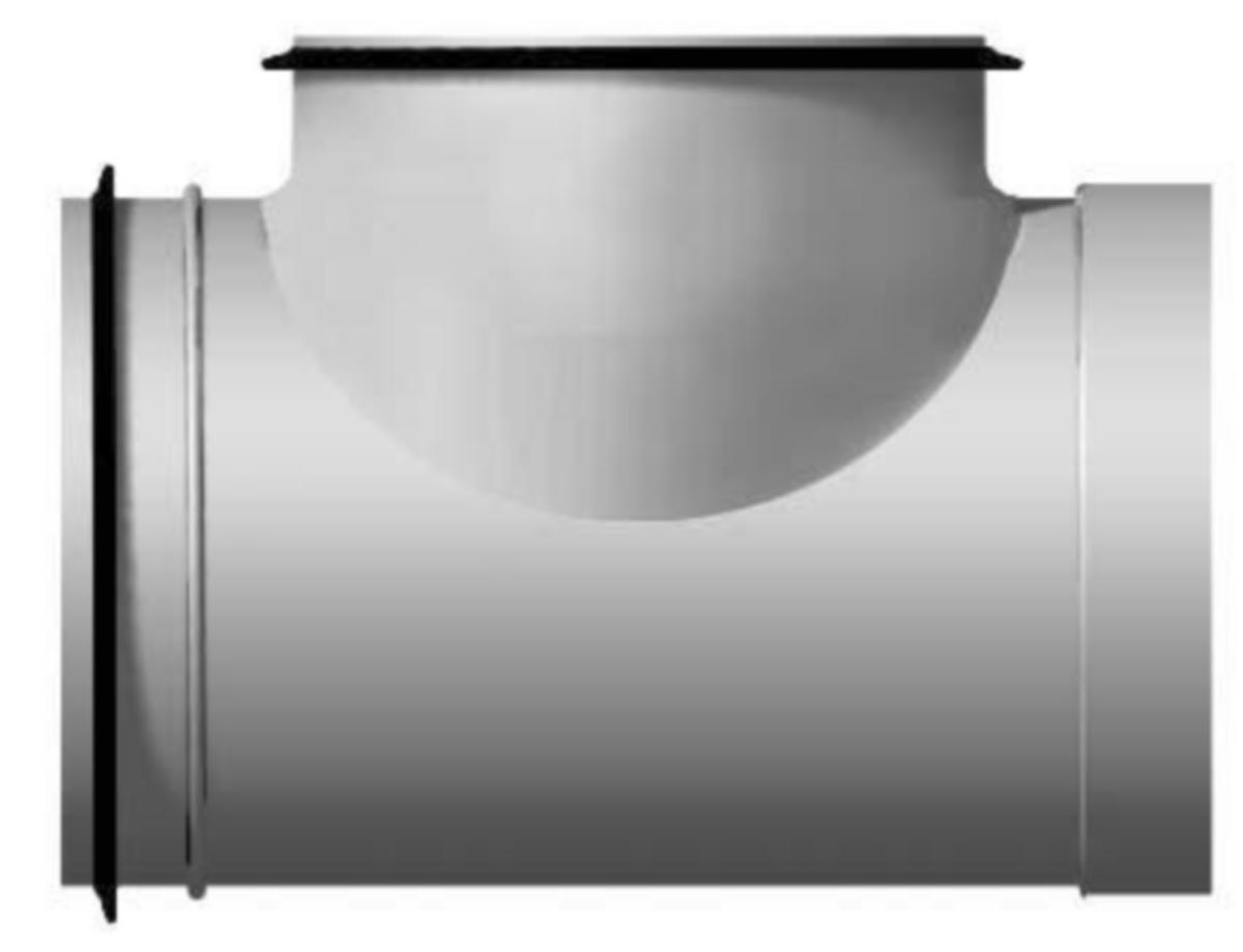 T-rör - kort, BDET-3 (muff - nippel), FläktGroup - T-RÖR BDET-3-012-012 KORT MN FLÄKTGROUP
