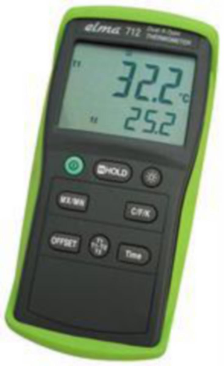Digital differenstermometer med dubbel display, Elma 712 - DIFFERENSTERMOMETER ELMA 712