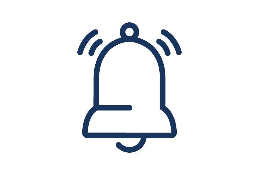 Symbol med ringklocka