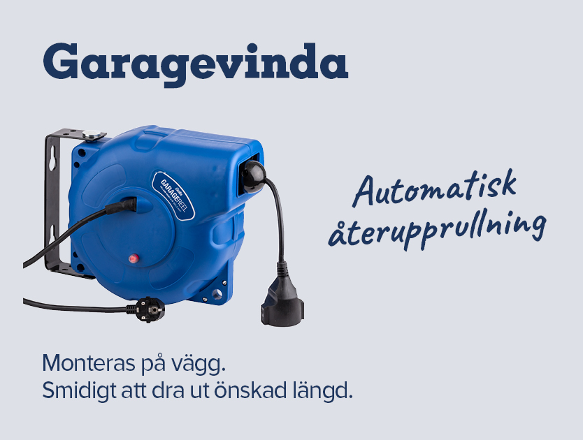 Garagevinda kabelvinda för väggmontering