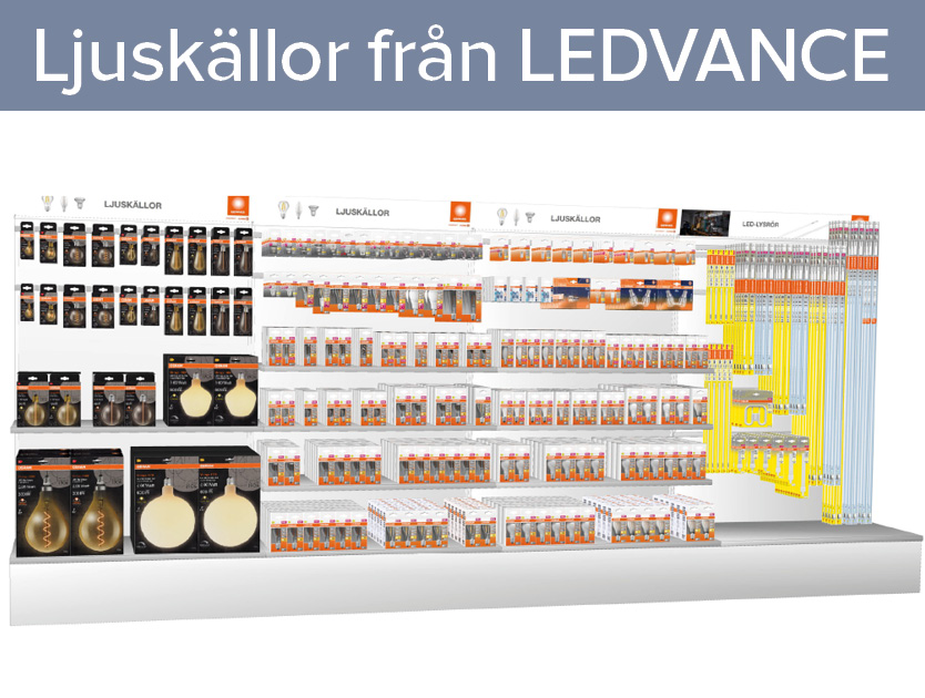 Planogram ljuskällor i butik