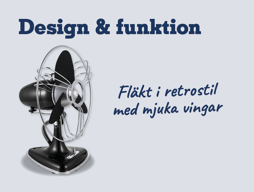 Svart kalluftsfläkt i retrostil