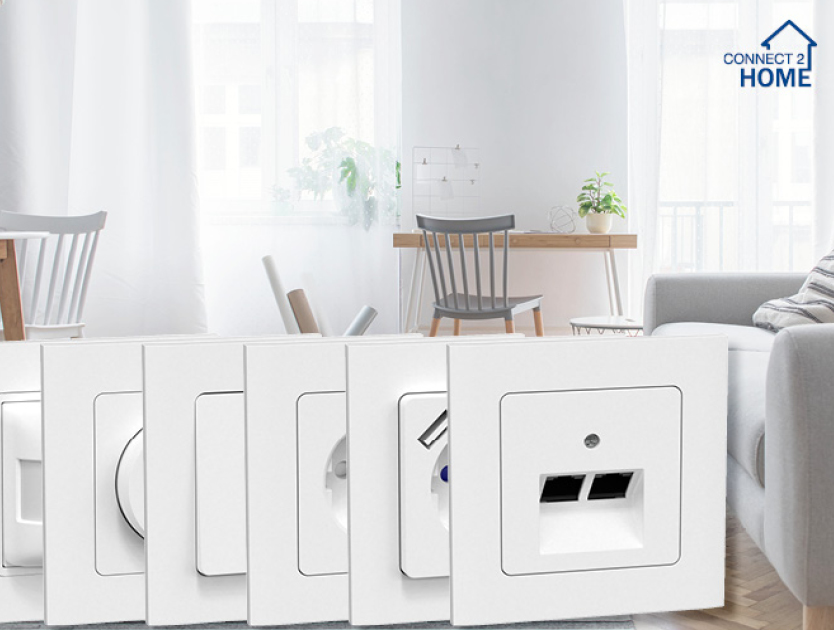 Connect 2 Home strömbrytare och vägguttag