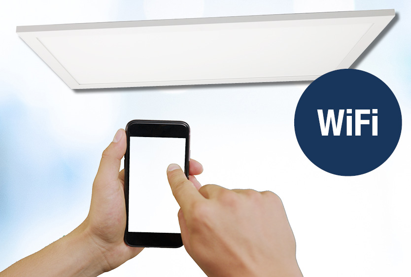 LED-panel för tak kan styras med app
